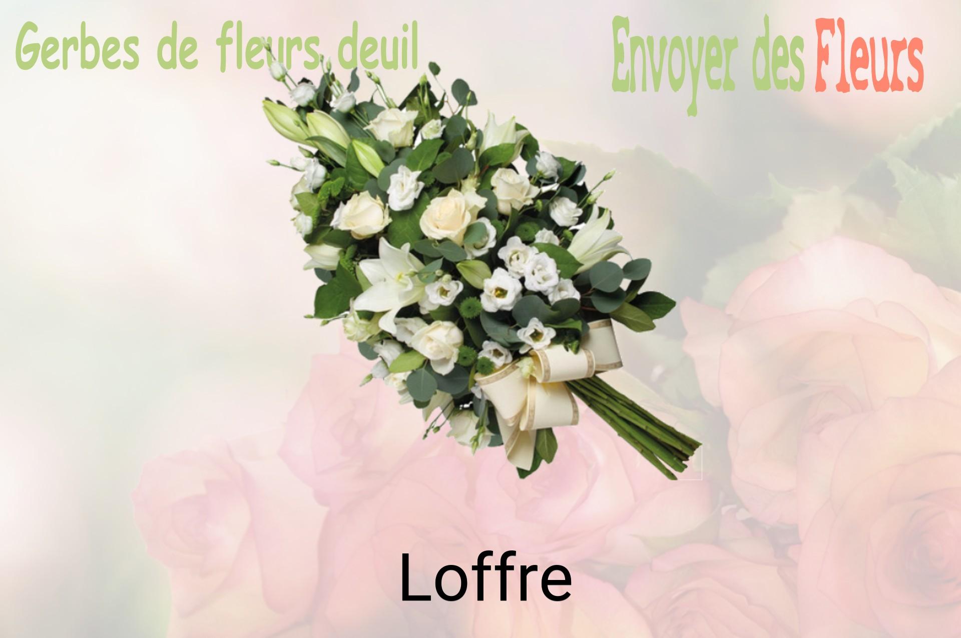 Gerbe de fleurs de deuil livrée à Loffre